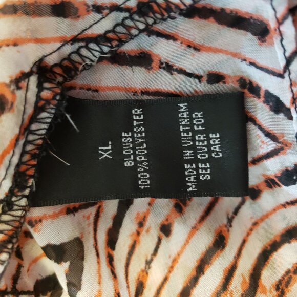 AB Studio Sheer Chevron Striped Ruffled Blouse - Picture 5 of 5